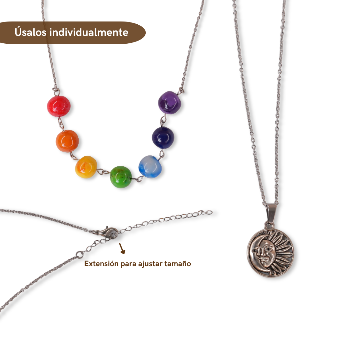 Collar doble siete chakras