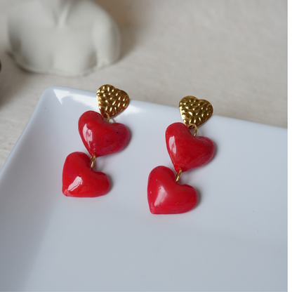 Aretes Doble Corazon