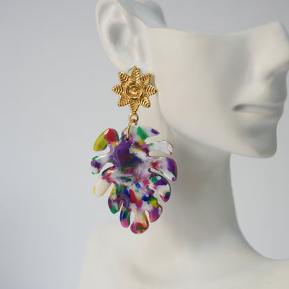 Earrings Leaf base Circular