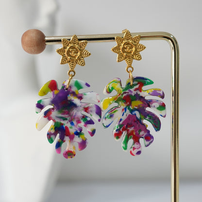 Earrings Leaf base Circular