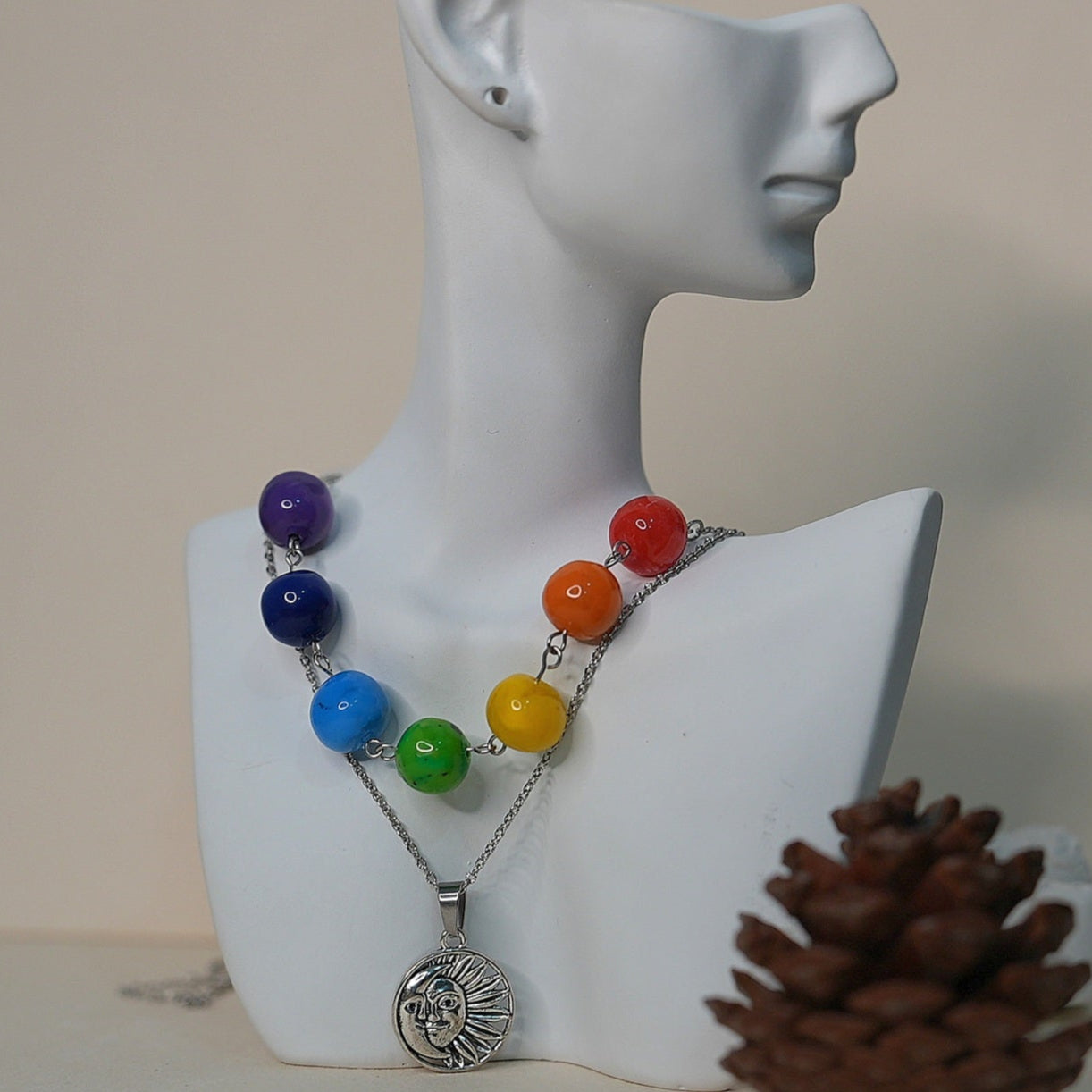 Collar doble siete chakras