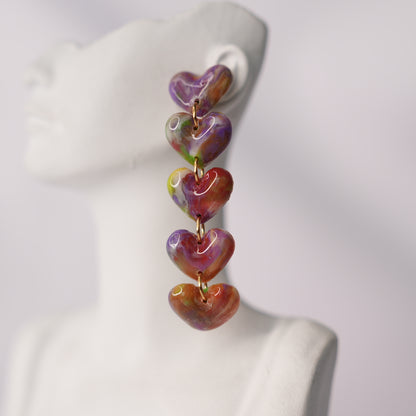 Aretes Latido Estelar Lluvia Corazón