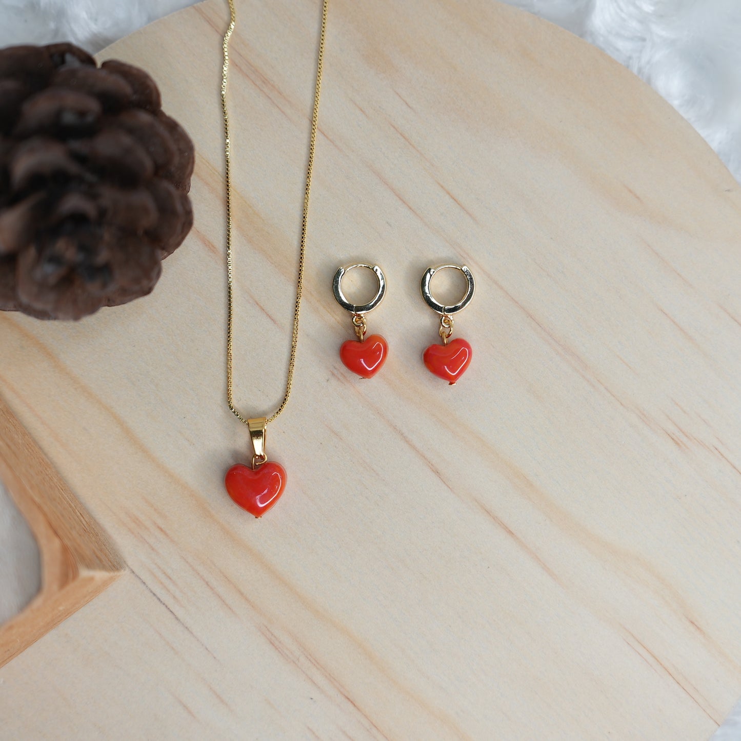 Set Corazón Anaranjado