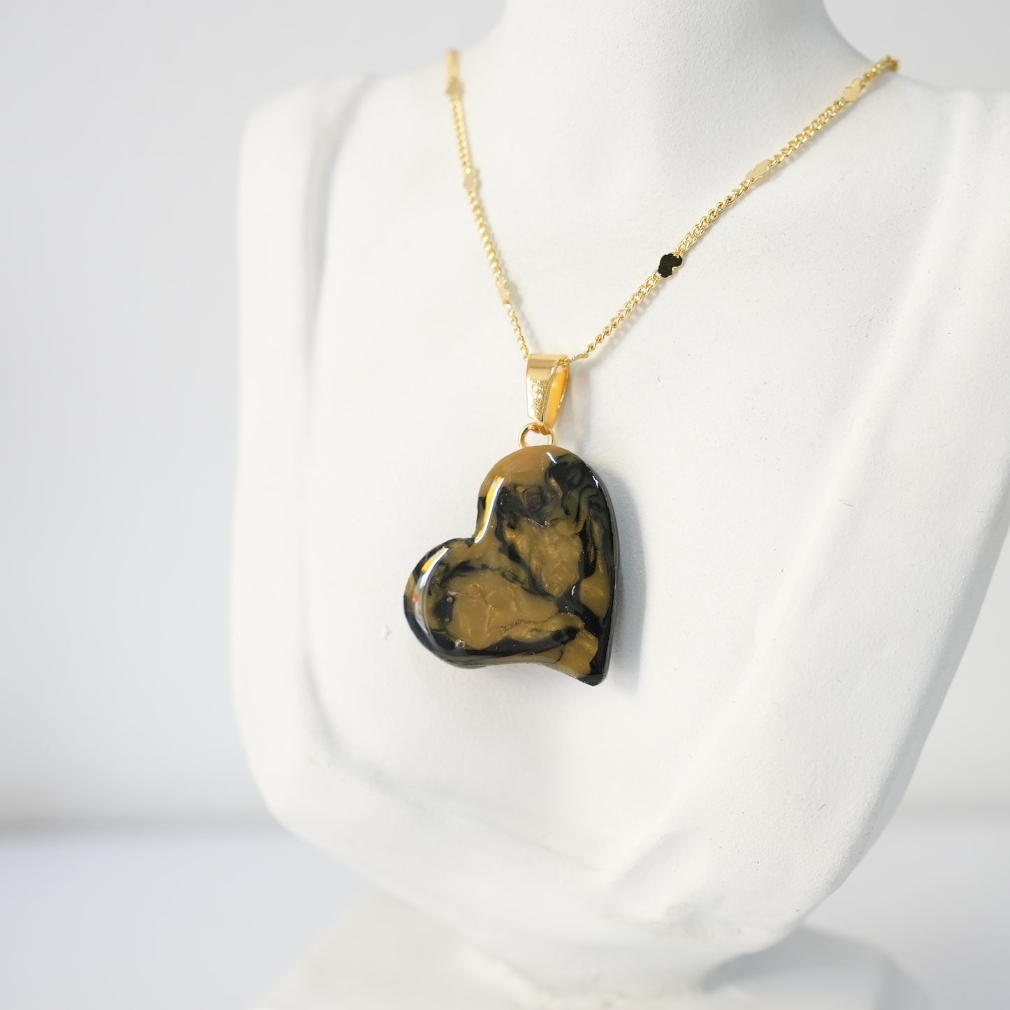 Set Corazón Dorado Veteado