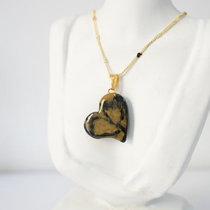 Set Corazón Dorado Veteado