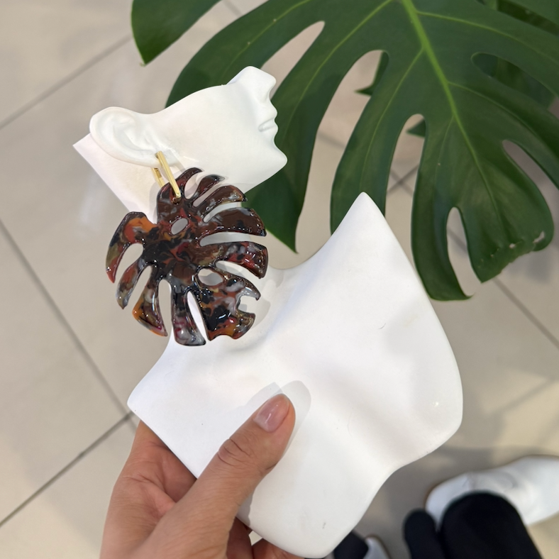 Maxi Aretes Hoja Monstera