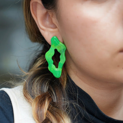 Earrings Leaf base Circular