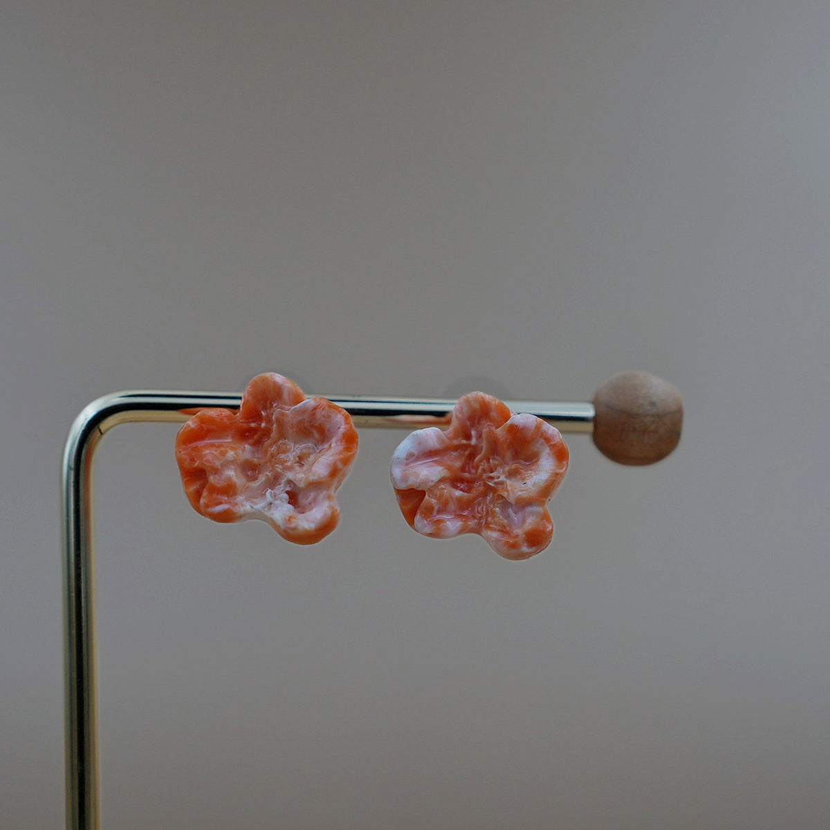 Aretes Orquídea Naranja