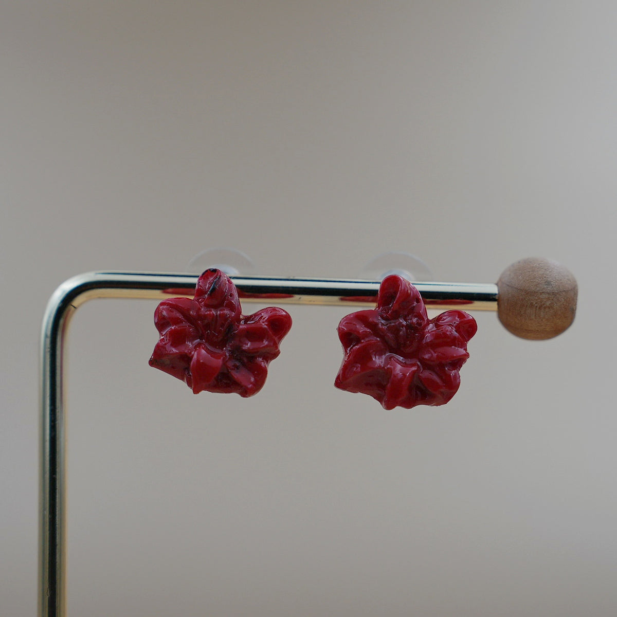 Aretes Lirio/Azucena Rojo