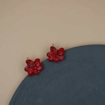 Aretes Lirio/Azucena Rojo