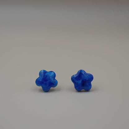 Aretes Flor Azul