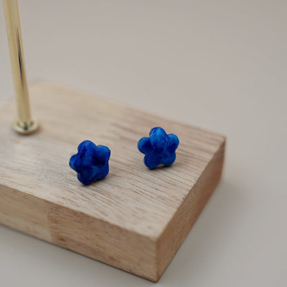 Aretes Flor Azul