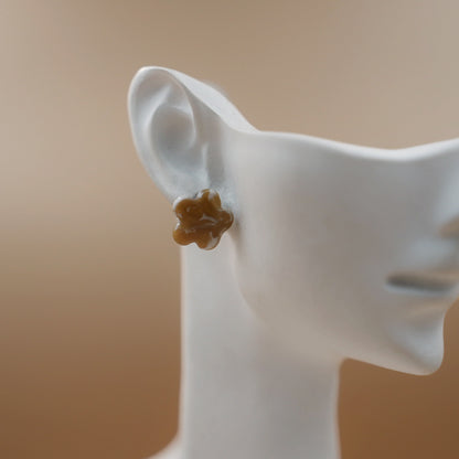 Aretes Flor Ocre