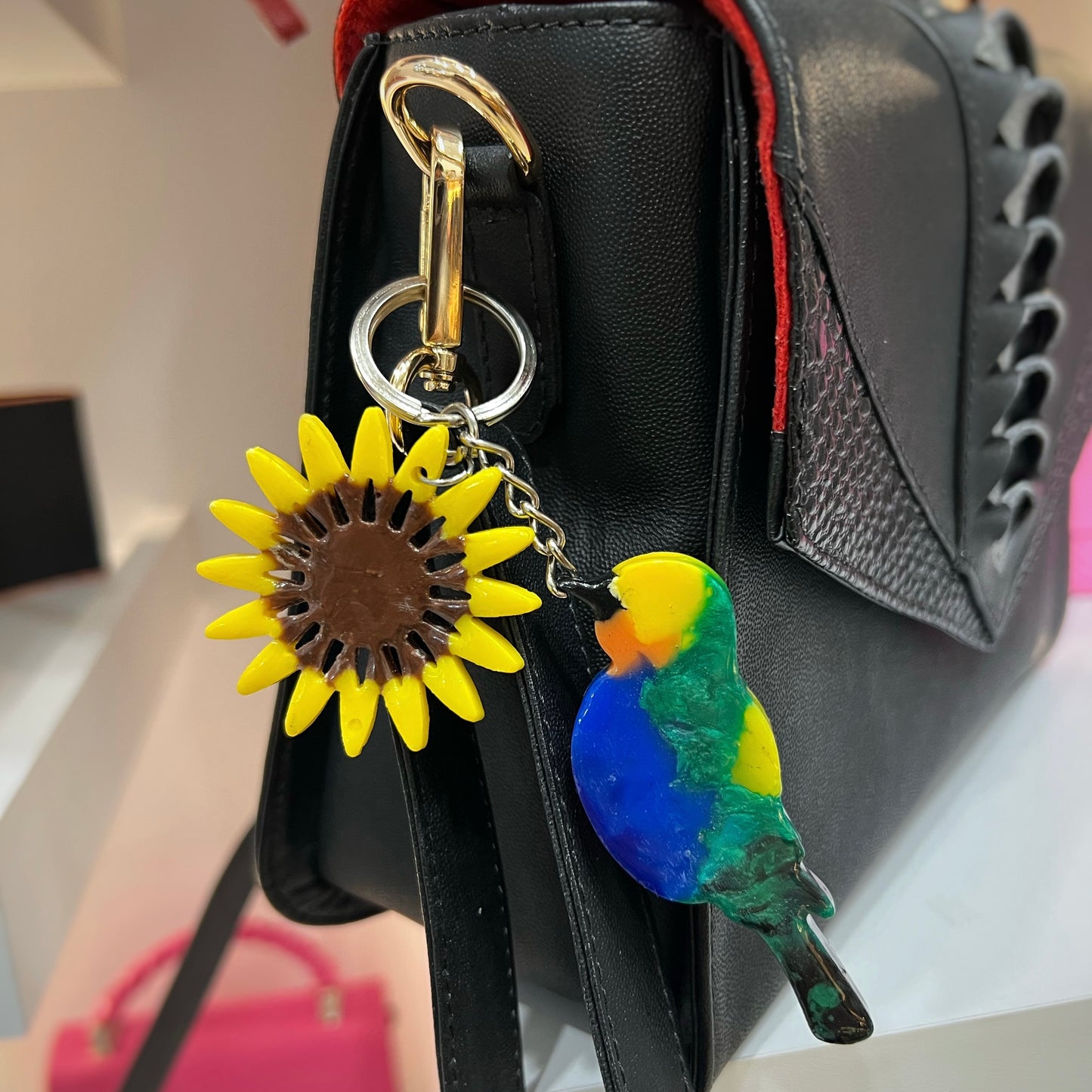 LLavero/Colgante Ave Tángara + Girasol