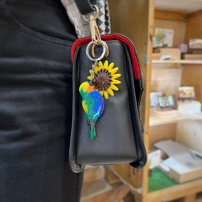 LLavero/Colgante Ave Tángara + Girasol
