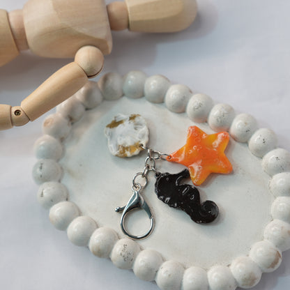 Llavero Ocean Caballito de mar + Concha + Estrella de mar