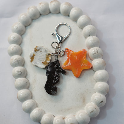 Llavero Ocean Caballito de mar + Concha + Estrella de mar