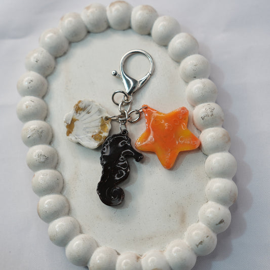 Llavero Ocean Caballito de mar + Concha + Estrella de mar