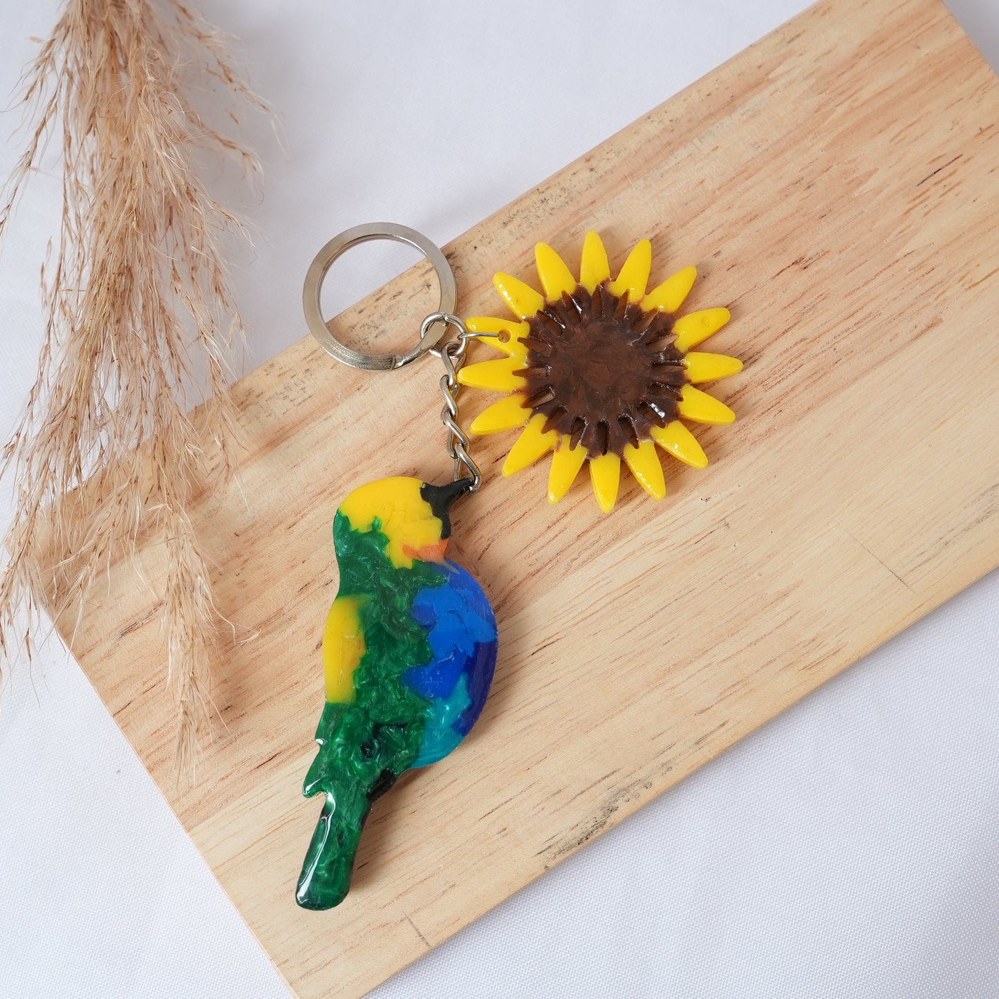 LLavero/Colgante Ave Tángara + Girasol