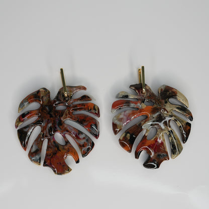 Maxi Aretes Hoja Monstera