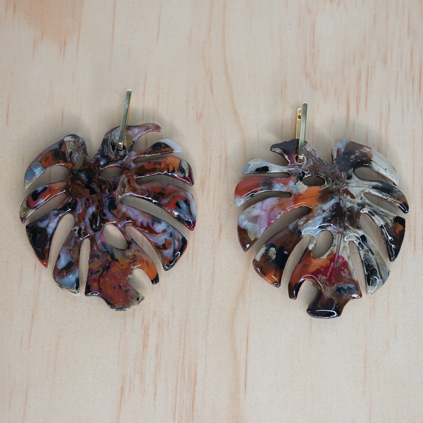 Maxi Aretes Hoja Monstera