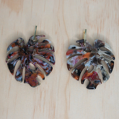 Maxi Aretes Hoja Monstera
