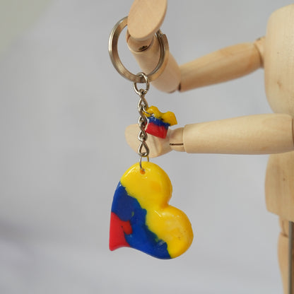 Llavero colgante Corazón Colombia Tricolor
